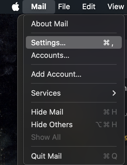mail app apple settings